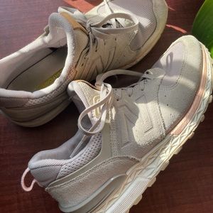 Gray and Pink New Balance Shoes